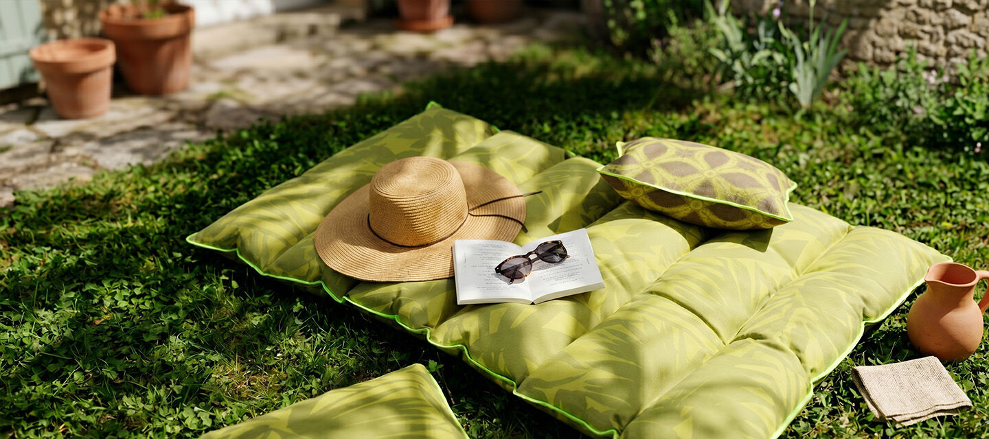 set de table jardin d'orient vert