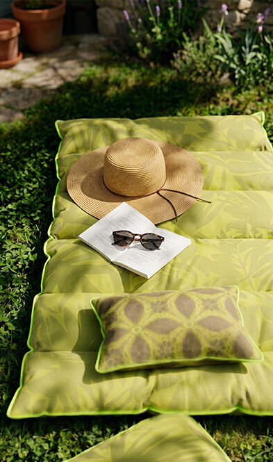 set de table jardin d'orient vert