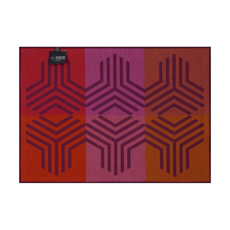 Tischset Kaléidoscope Fusion prune 50x36 baumwolle, , hi-res image number 0