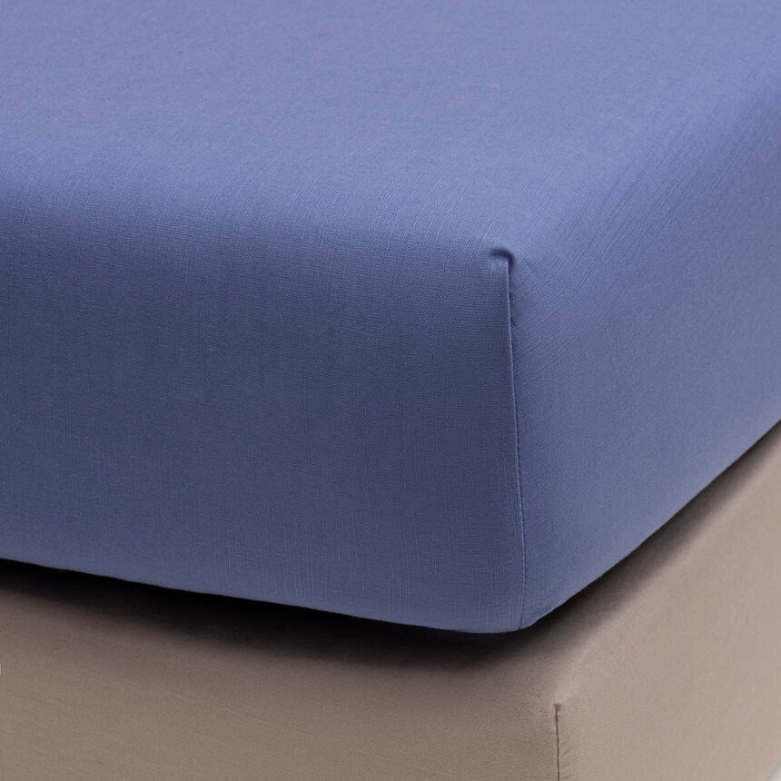 Spannbettlaken Sulawesi Terre Indigo 100X200X35 baumwolle, , hi-res