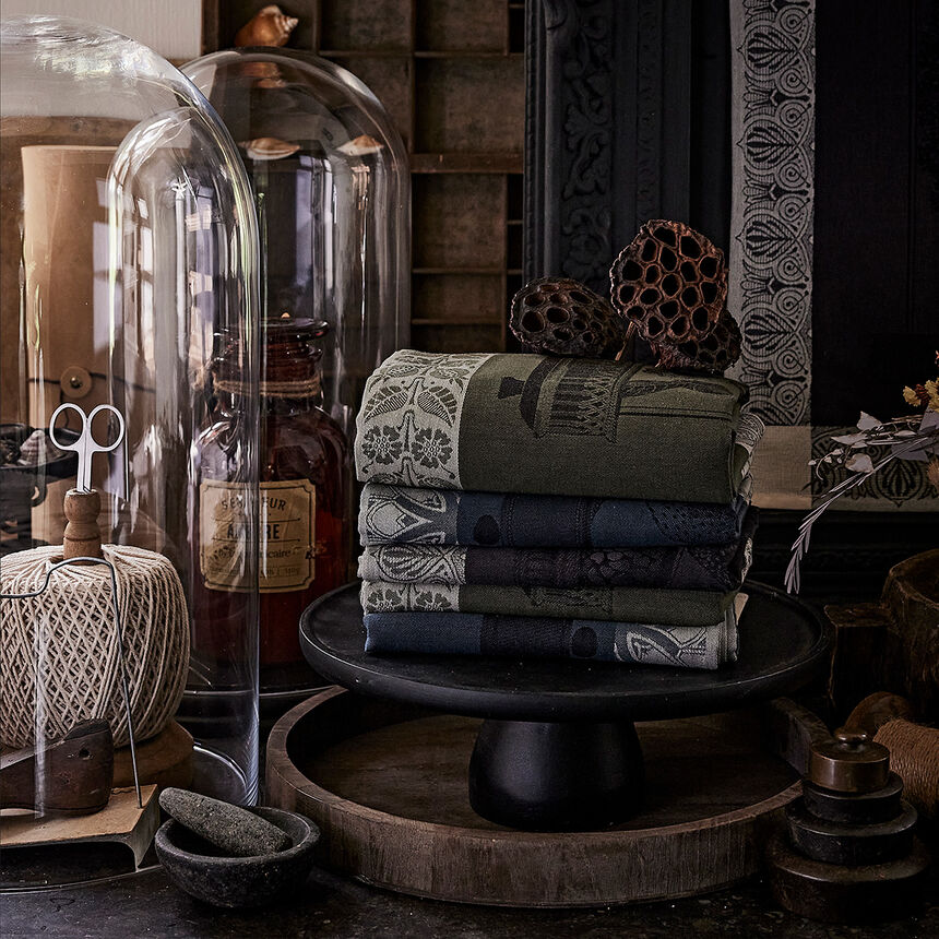 Geschirrtuch Curiosit&eacute;s Animales Nuit 60x80 100% baumwolle, , hi-res image number 0