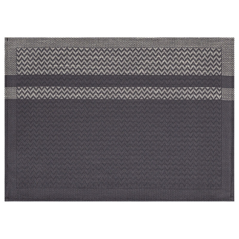 Beschichtete Tischset Slow Life Chevron Carbone 50x36 89% baumwolle / 11% leinen, , hi-res image number 1
