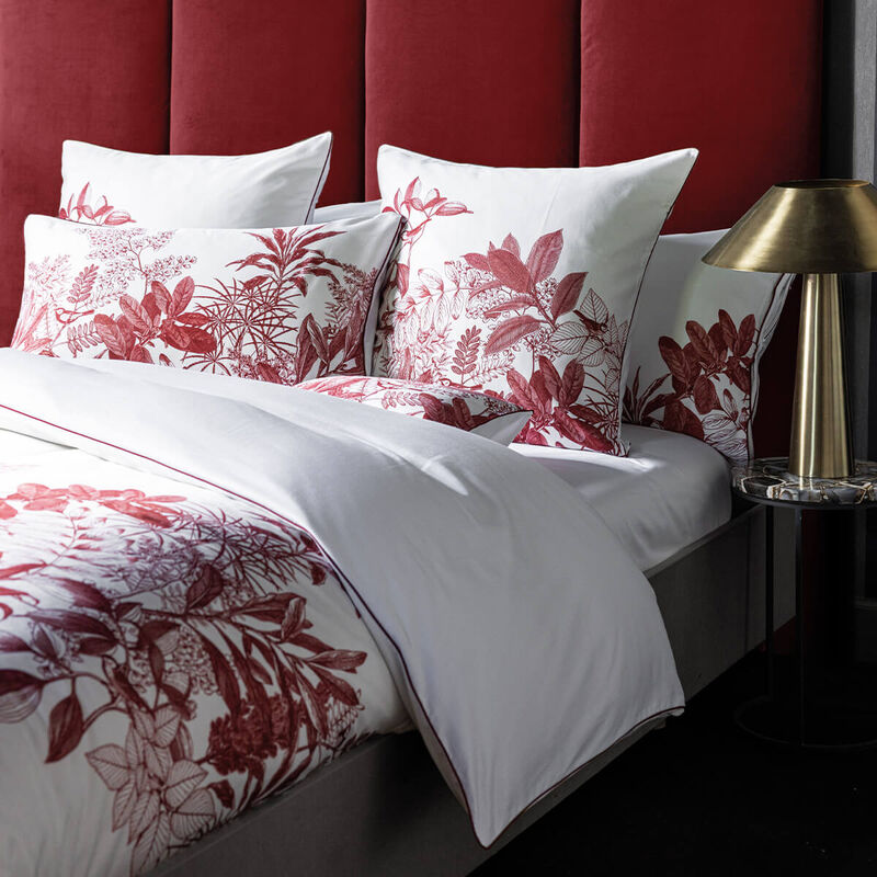 Spannbettlaken Feuilles en scène  Blanc 100X200X35 100% baumwolle, , hi-res image number 1