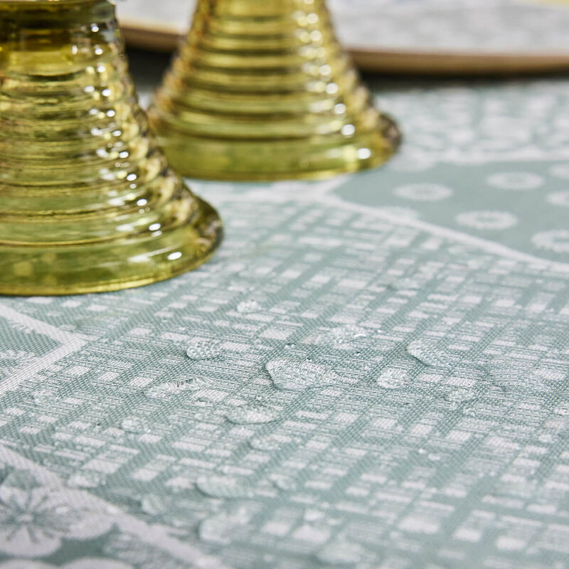 Beschichtete Tischdecke Wagara beschichtet Céladon 150x150 100% baumwolle, , hi-res image number 5