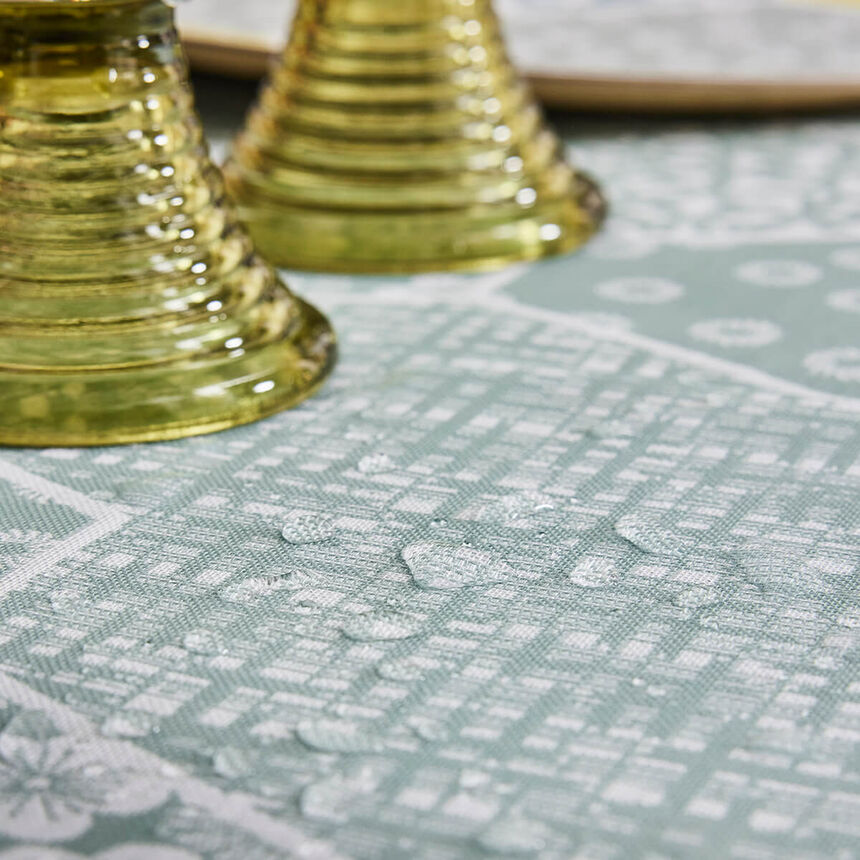 Beschichtete Tischdecke Wagara beschichtet C&eacute;ladon 150x150 100% baumwolle, , hi-res image number 5