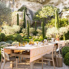 Tischdecke &Eacute;t&eacute; Indien Abricot 120x120 100% Leinen, , hi-res image number 4