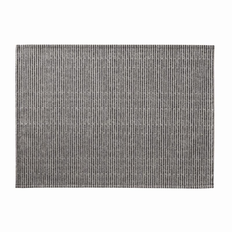 Beschichtetes Tischset Empreintes Rayures Charbon 50x36 100% baumwolle, , hi-res image number 0