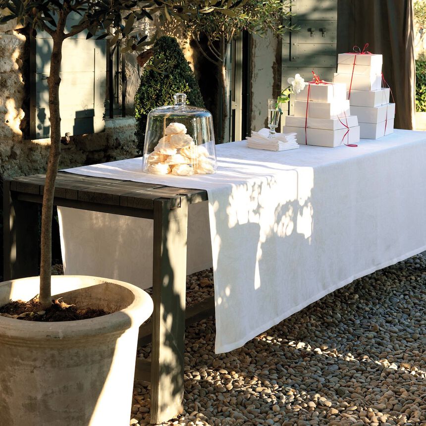 Tischdecke Tivoli Blanc &Oslash;175 leinen, , hi-res image number 0