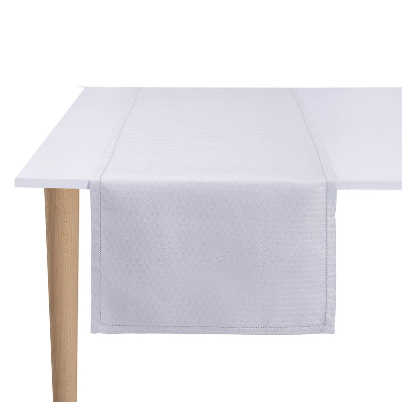 Tischläufer Portofino Géo Bianco 50x150 leinen, , hi-res