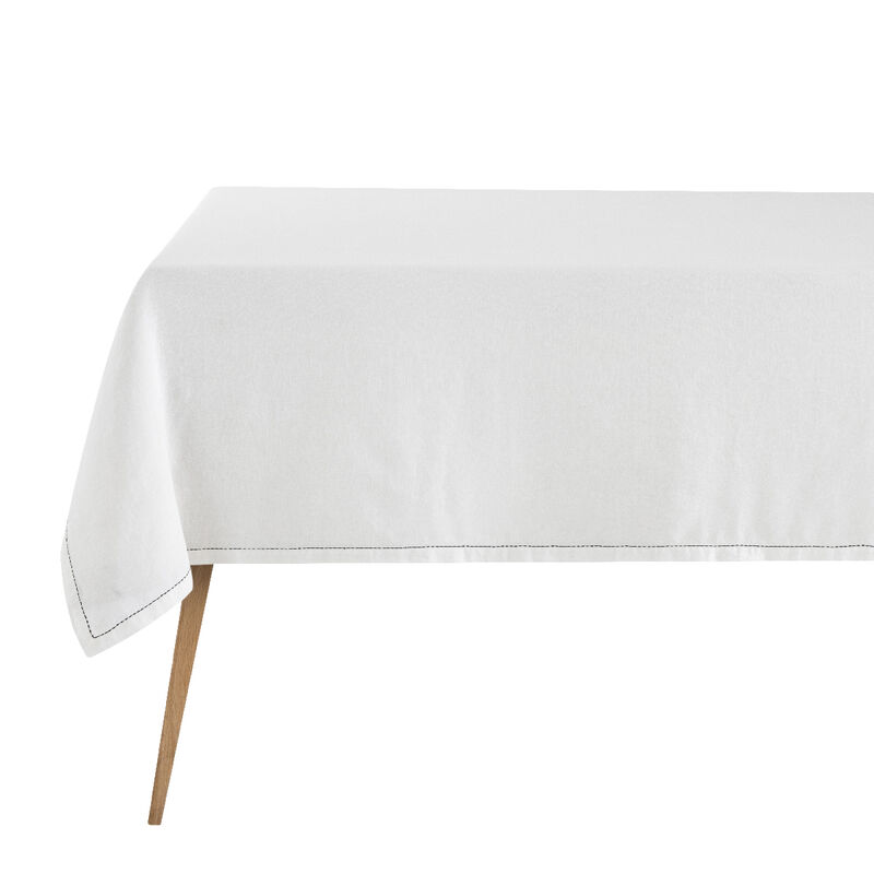 Tischdecke Nuances Blanc 150x150 50% Baumwolle - 50% Leinen, , hi-res
