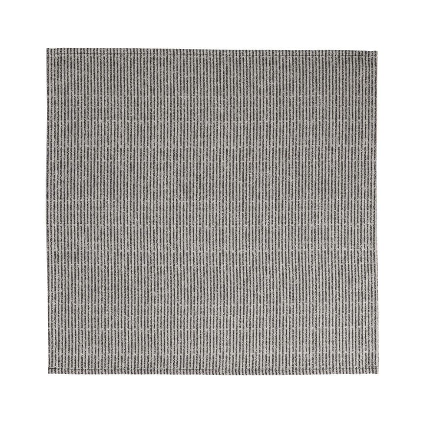Serviette Empreintes Rayures Charbon 50x50 100% baumwolle, , hi-res image number 1