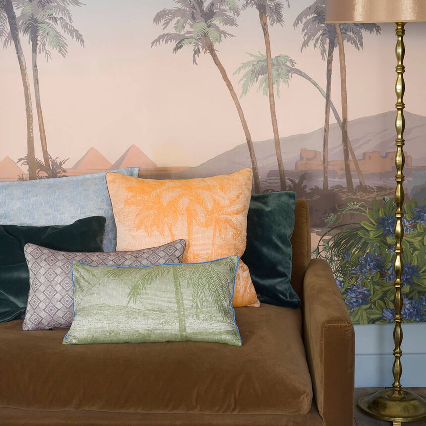 Kissenbezug Croisi&egrave;re sur le Nil Palmier 50x30 leinen, , hi-res image number 0