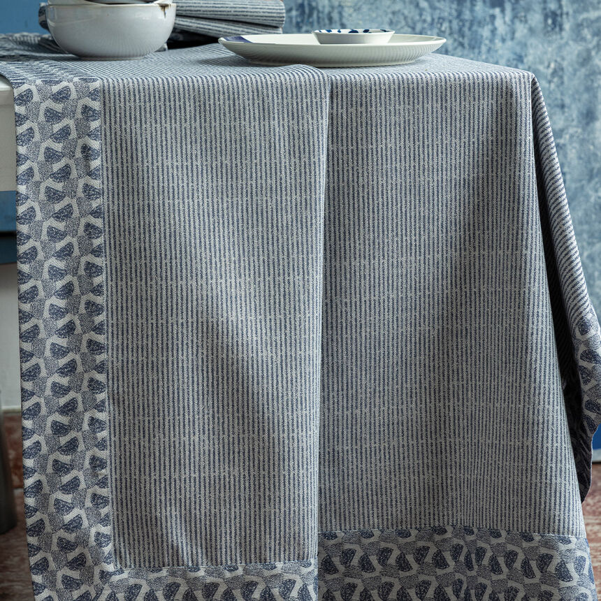 Tischdecke Empreintes Cobalt 150x150 100% baumwolle, , hi-res image number 3