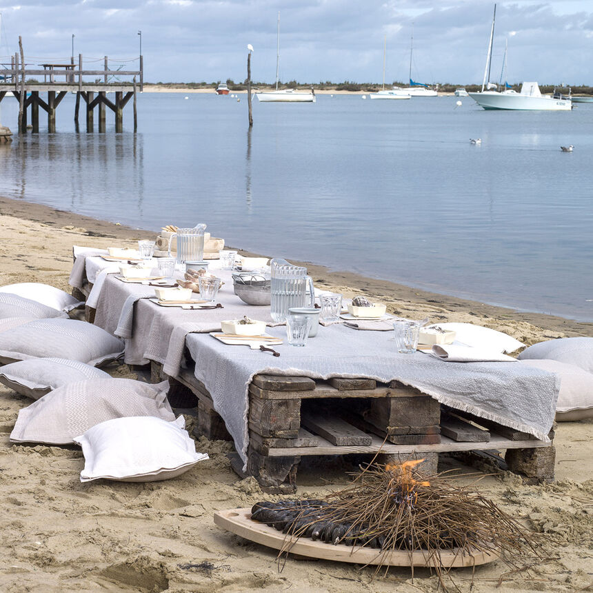 Tischdecke Slow Life Metal 150x220 89% baumwolle / 11% leinen, , hi-res image number 0