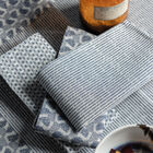 Serviette Empreintes Rayures Cobalt 50x50 100% baumwolle, , hi-res image number 0