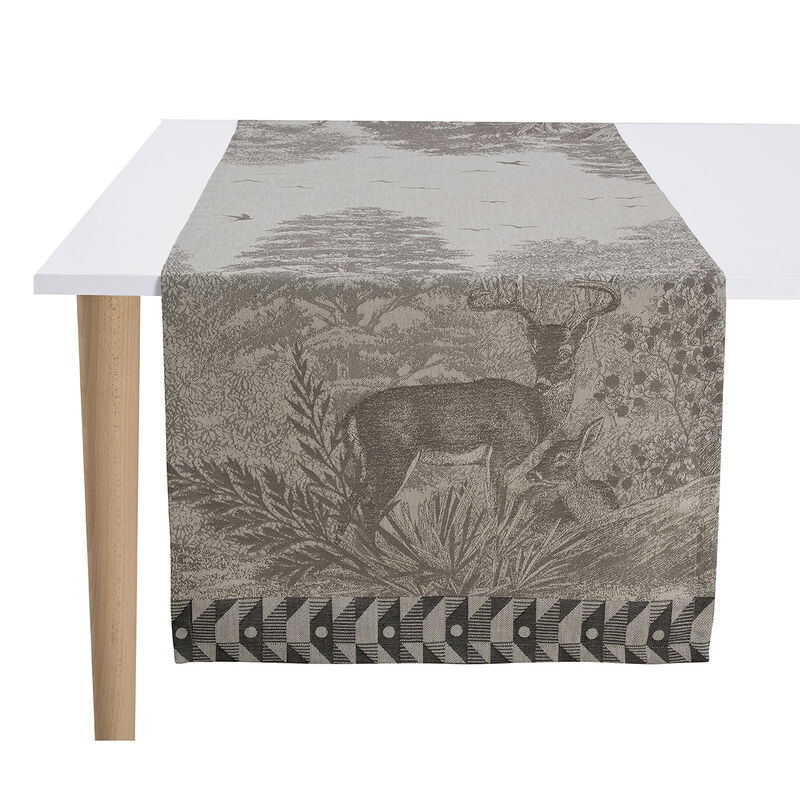 Tischläufer Forêt enchantée Argent 50x150 baumwolle, , hi-res image number 0