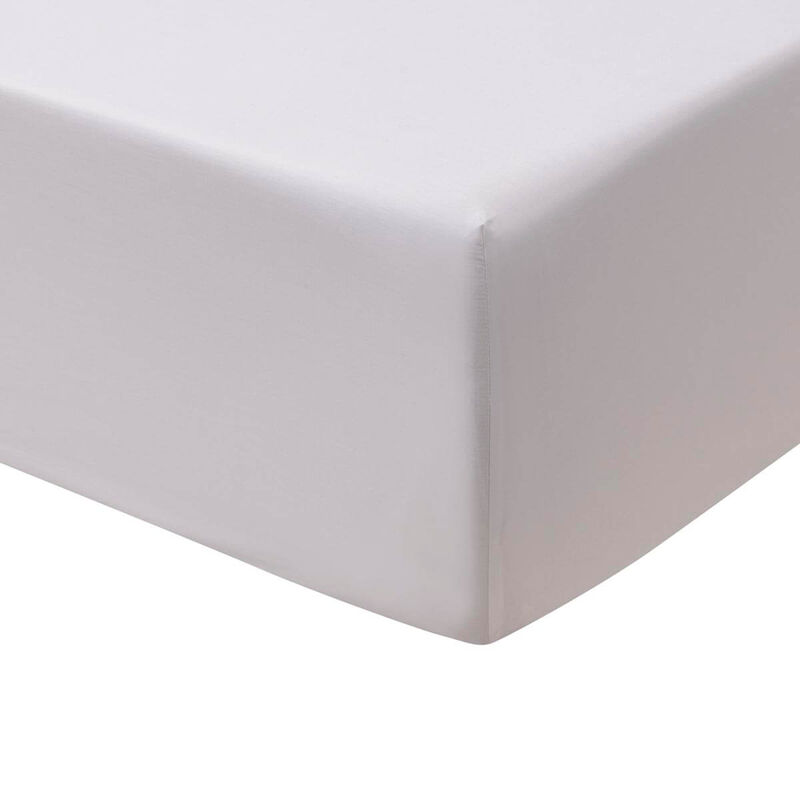 Spannbettlaken Feuilles en scène Blanc 100X200X35 100% baumwolle, , hi-res