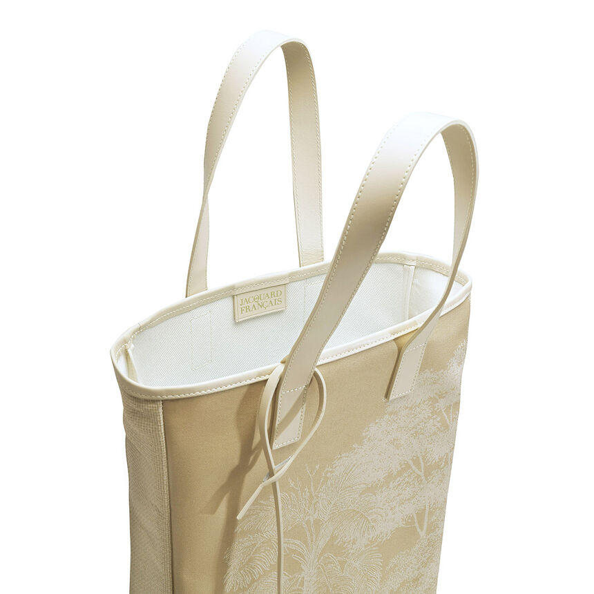 Handgetragene Tragetasche Paysage Brun  100 % baumwolle, Acrylbeschichtung. Bes&auml;tze: Rindsleder, , hi-res image number 2