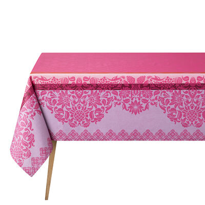 Beschichtete Tischdecke Mumbai Enduit Fuchsia 150x260 100% baumwolle