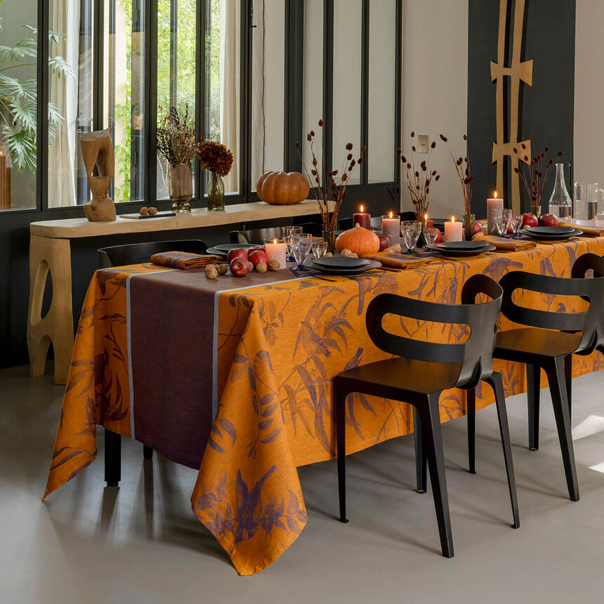 Tischdecke Voli&egrave;re Nocturne 175x175 leinen, , hi-res
