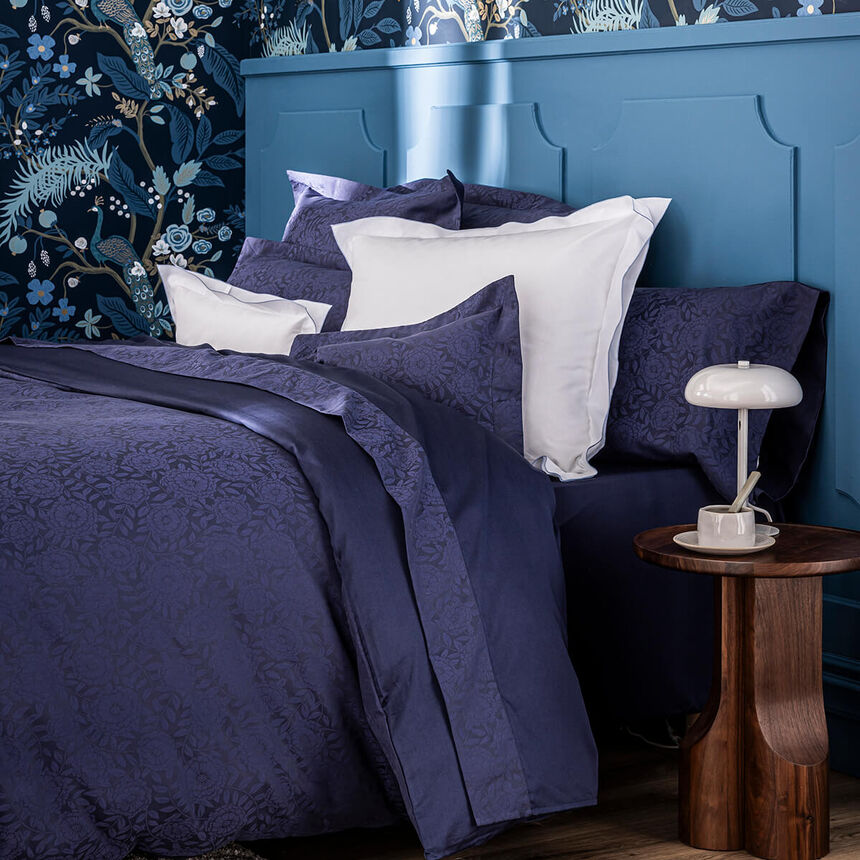 Spannbettlaken Flora Encre 90X200X35 100% baumwolle, , hi-res image number 1