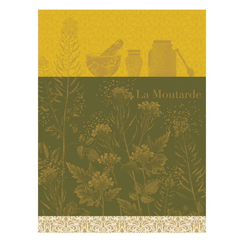 Geschirrtuch Moutarde en fleurs Jaune 60x80 100% baumwolle, , hi-res image number 0