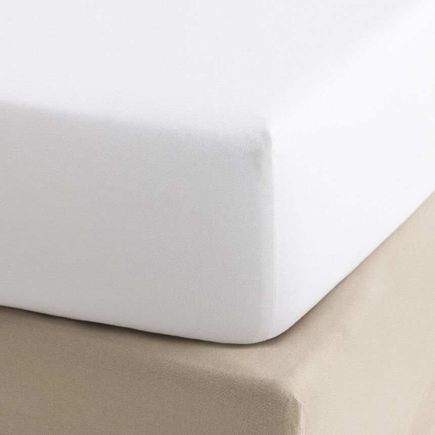 Spannbettlaken Apparat Blanc 100X200X35 100% baumwolle, , hi-res image number 0