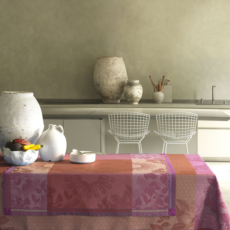 Tischdecke Jardin d'orient Terracotta 220x220 leinen, , hi-res image number 0