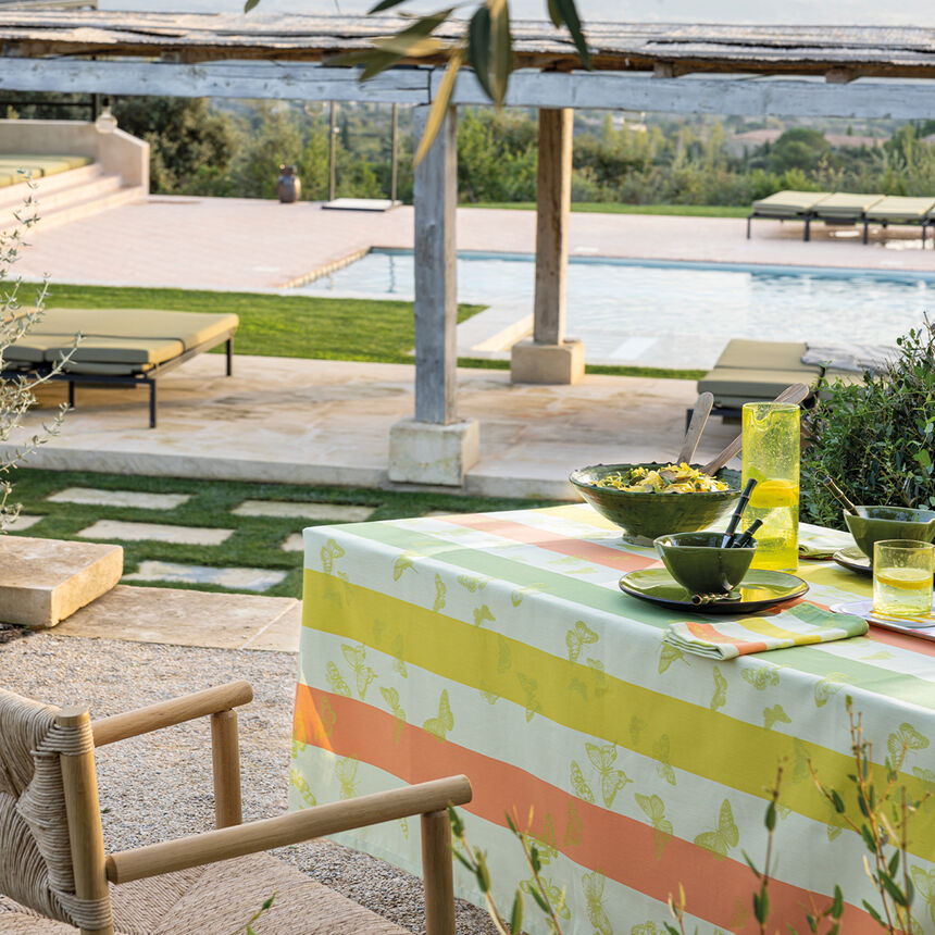 Beschichtete Tischdecke Bal des papillons Beschichtet Citrus 175x175 100% baumwolle, , hi-res image number 0