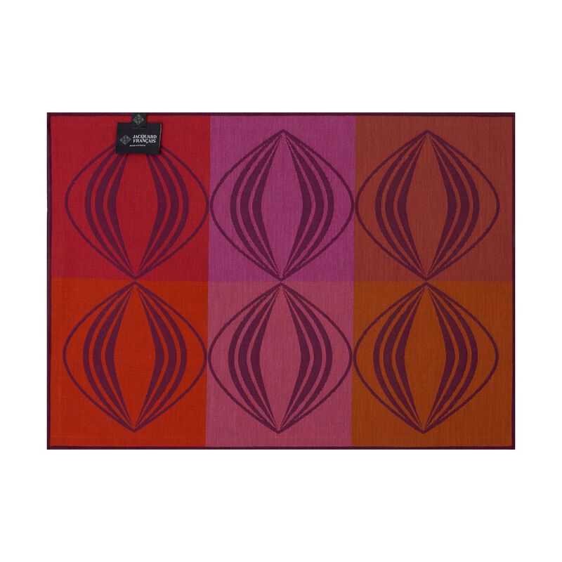 Tischset Kaléidoscope Vision prune 50x36 baumwolle, , hi-res image number 0
