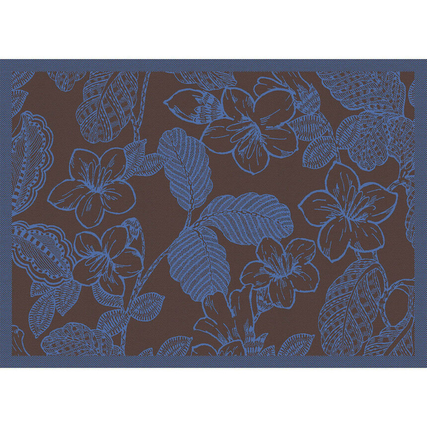 Beschichtetes Tischset Sulawesi Fleurs Terre Indigo 50x36 baumwolle, , hi-res image number 0