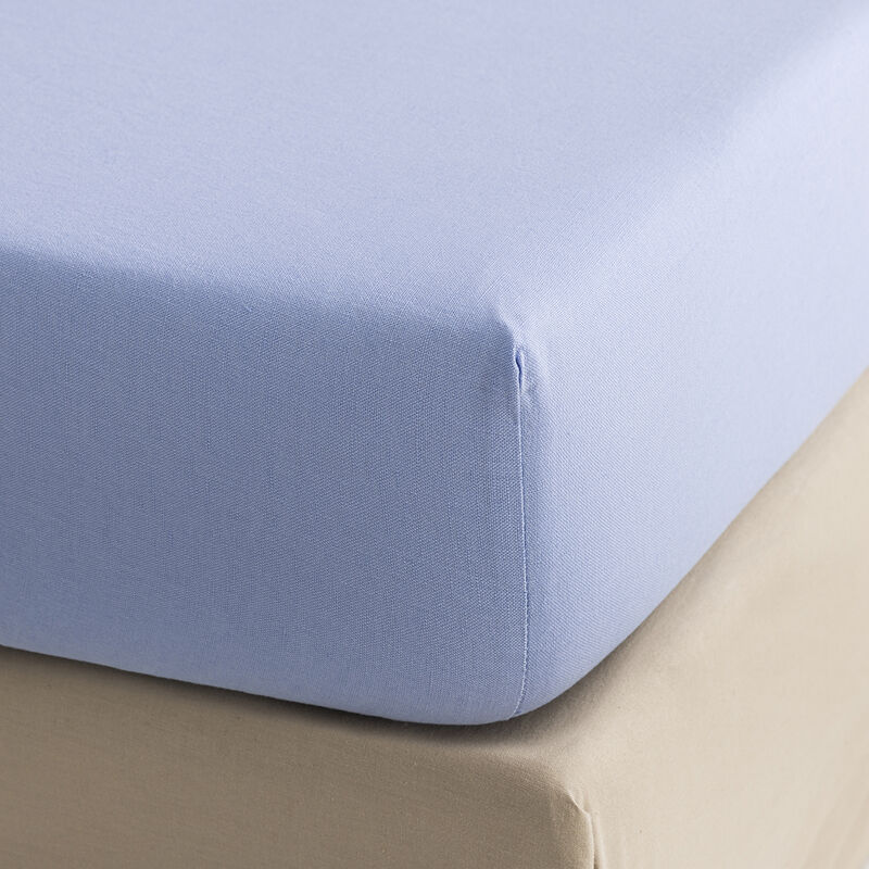 Spannbettlaken Nuances Denim 90X200X35 50% Baumwolle - 50% Leinen, , hi-res image number 0