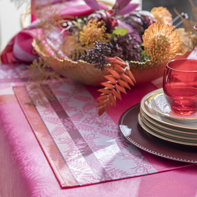 Beschichtete Tischset Mumbai Enduit Fuchsia 50x36 100% baumwolle