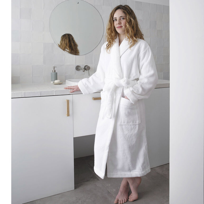 Bademantel Caresse Blanc Large Baumwolle, , hi-res image number 0
