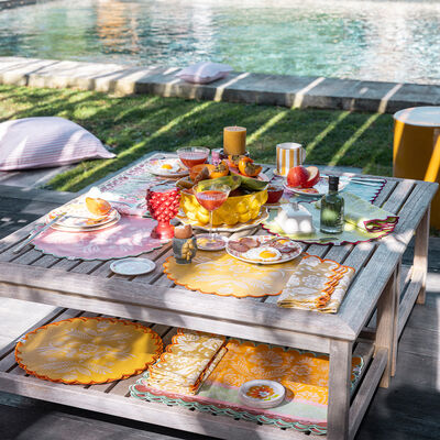 Beschichtetes Runder Tischset Alegria Baumwolle