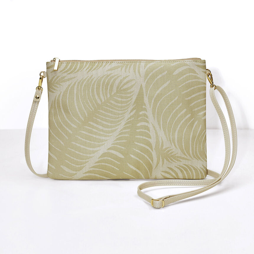 Mappe Palme Vert 20x15 100 % baumwolle, Acrylbeschichtung. Bes&auml;tze: Rindsleder, , hi-res image number 0