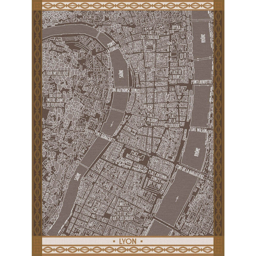 Geschirrtuch A vol d'oiseau Lyon Ch&ecirc;ne 60x80 baumwolle, , hi-res image number 0