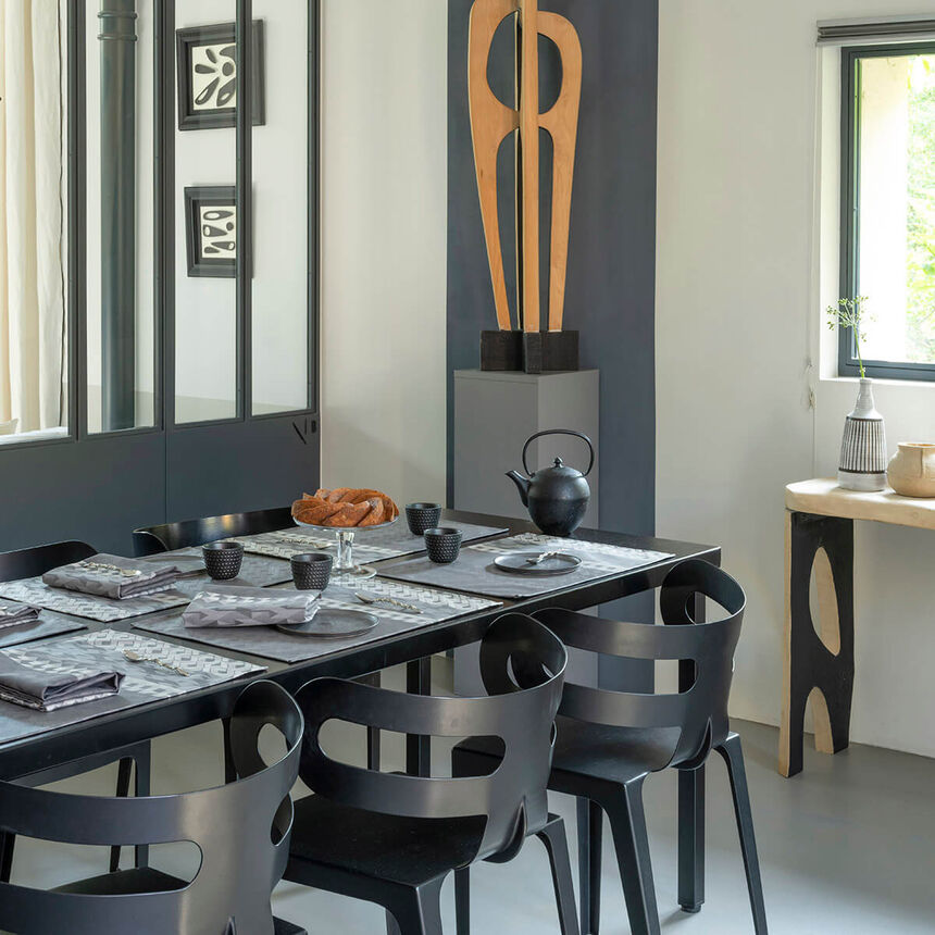 Beschichtete Tischset Caract&egrave;re Enduit Titane 50x36 100% baumwolle, , hi-res image number 0