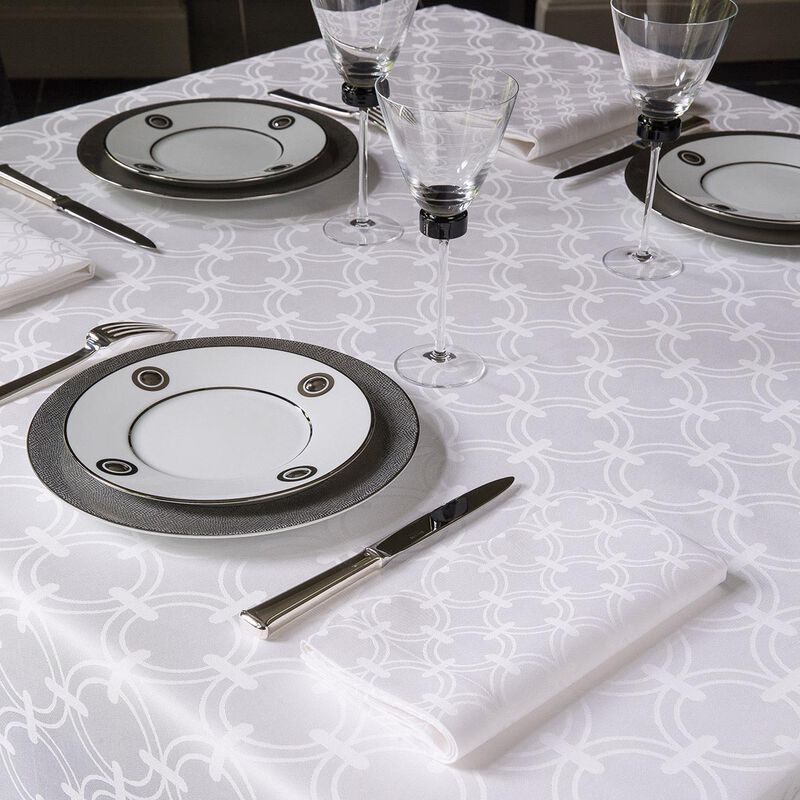 Serviette Anneaux Blanc 50x50 baumwolle, , hi-res