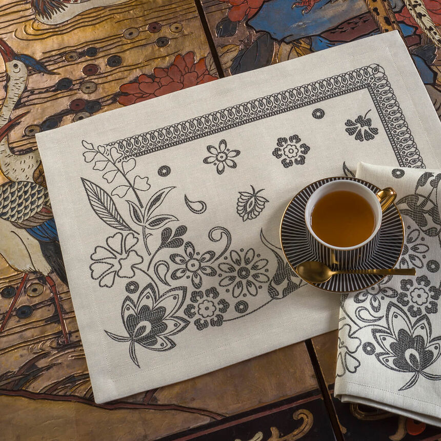 Tischset Haute Couture Caviar 50x36 47% leinen/ 43% baumwolle/ 10% polyester, , hi-res image number 0