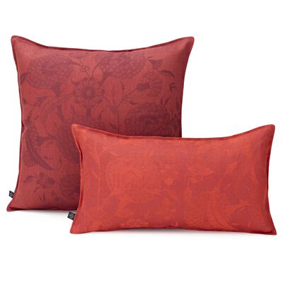 Kissenbezug Ottomane Pivoine Burgundy 50x30 leinen