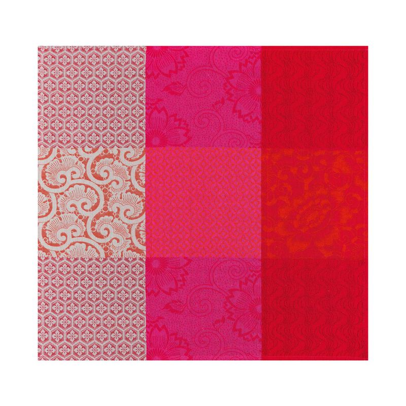 Serviette Fleurs de Kyoto Cerise 58x58 baumwolle, , hi-res image number 0
