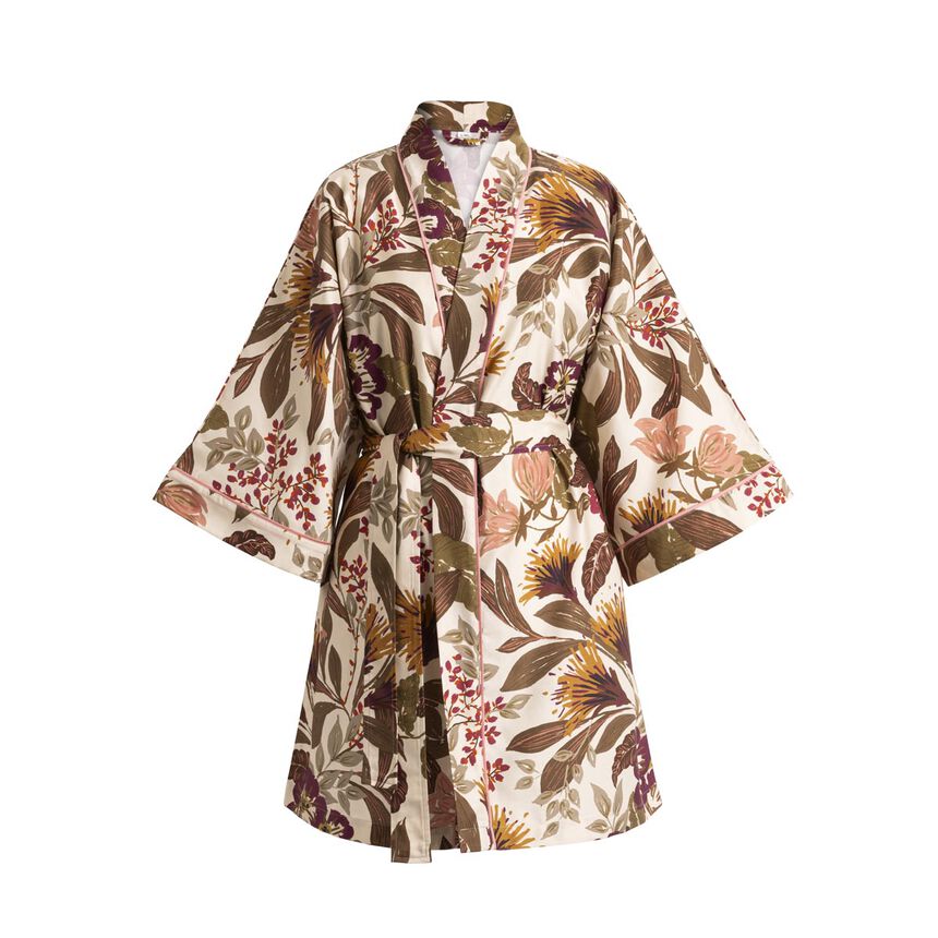 Kimono Panache de fleurs  Miel XS/S 100% baumwolle, , hi-res image number 1