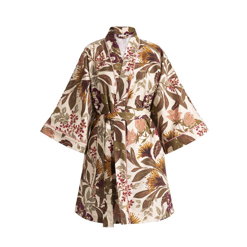 Kimono Panache de fleurs Miel XS/S 100% baumwolle, , hi-res image number 1