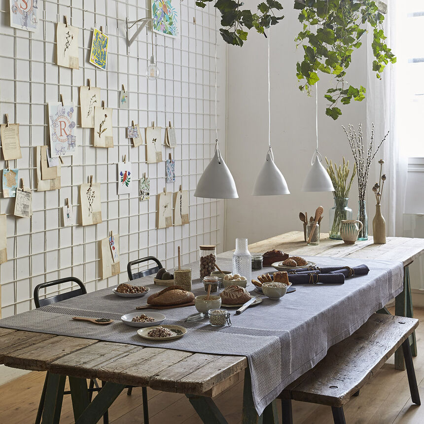 Tischdecke Slow Life Argile 150x150 89% baumwolle / 11% leinen, , hi-res image number 0