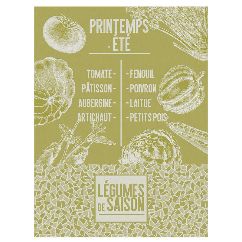 Geschirrtuch De Saison Légumes Laitue 60x80 baumwolle, , hi-res image number 0