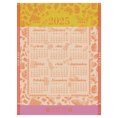 Geschirrtuch Calendrier 2025 Baumwolle,  Geschirrtuch Calendrier 2025 Baumwolle
