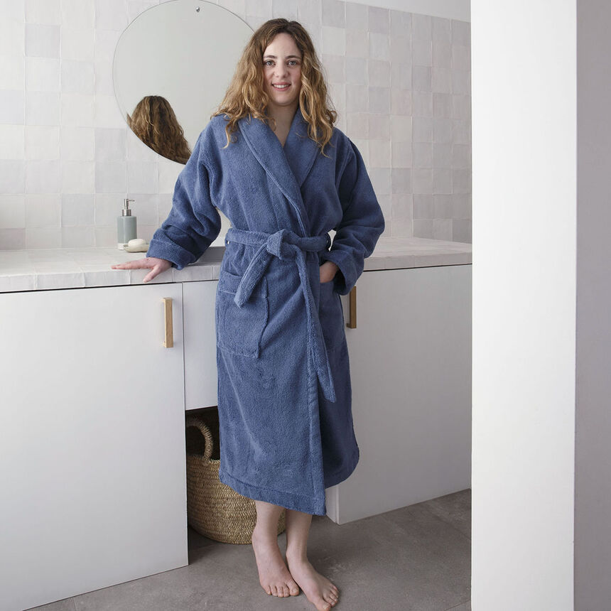 Bademantel Caresse Bleu orient Small Baumwolle, , hi-res image number 0