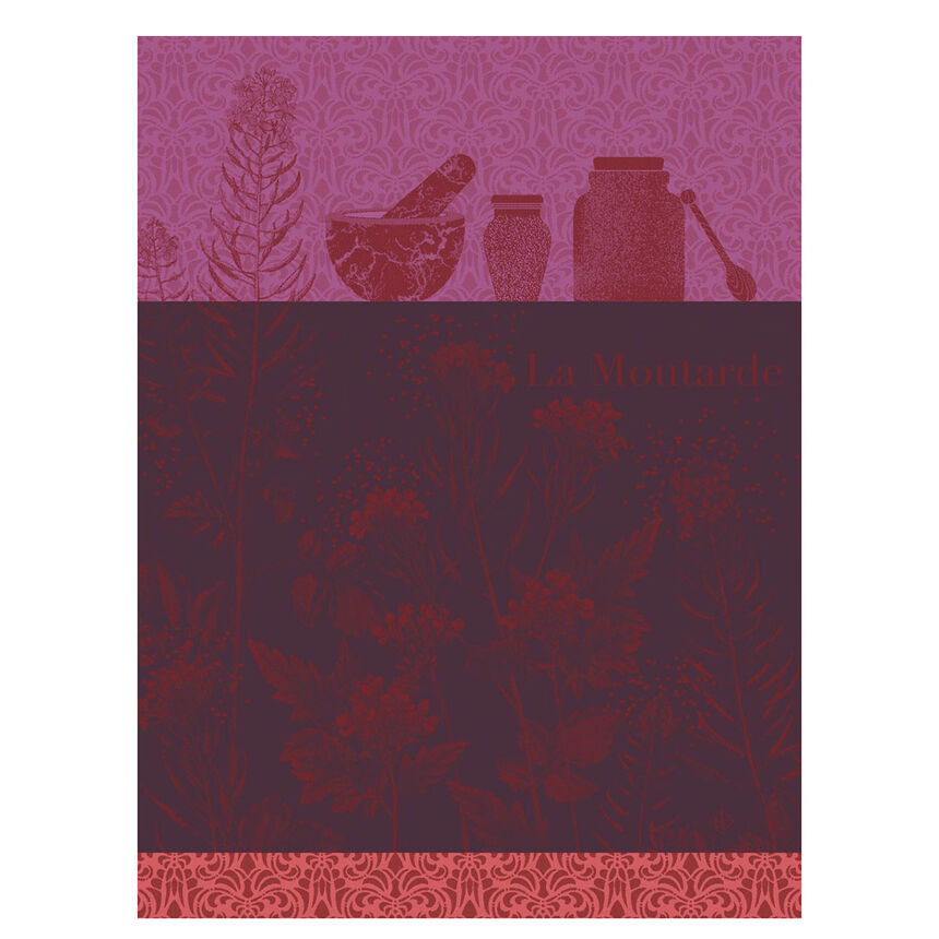 Geschirrtuch Moutarde en fleurs Violette 60x80 100% baumwolle, , hi-res image number 0