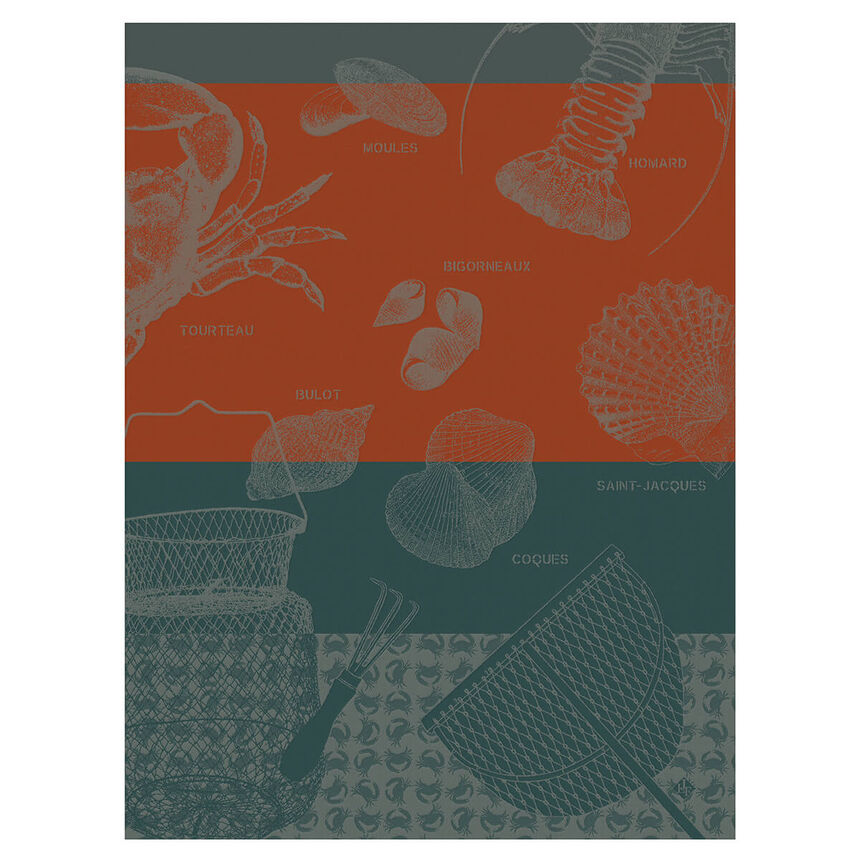 Geschirrtuch P&ecirc;che &agrave; pieds Filet 60x80 baumwolle, , hi-res image number 0